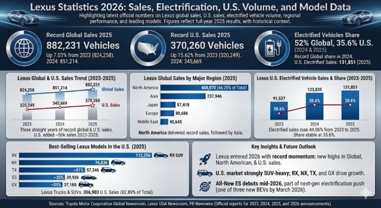 Lexus Statistics 2026: Sales, Electrification, U.S. Volume, and Model Data